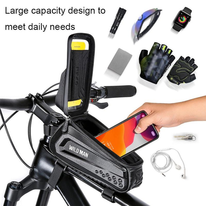 1L Mountain Bike Eva Hard Shell Touch Screen Front Beam Bag