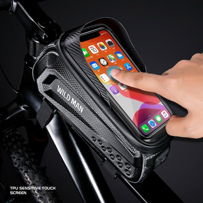 1L Mountain Bike Eva Hard Shell Touch Screen Front Beam Bag