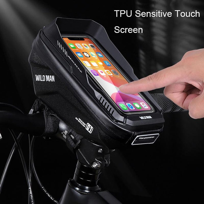 1L Hard Shell Bike Handlebar Bag With Touch Screen