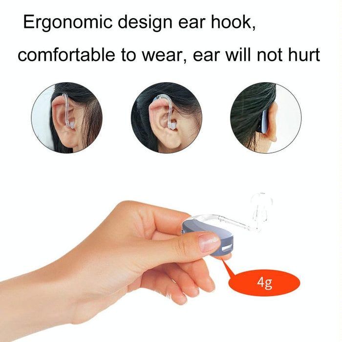 Digital Elderly Hearing Aid Rechargeable Sound Amplifier Black