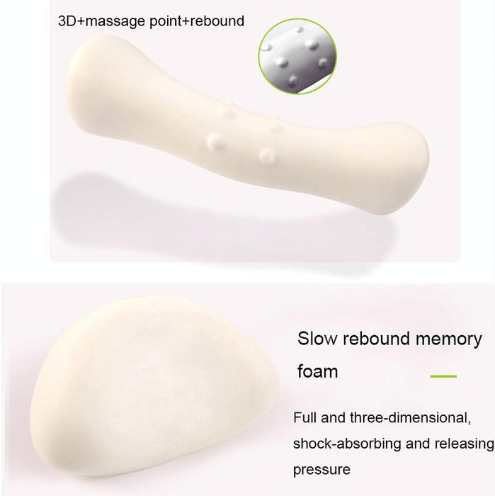 Deep Gray 3D Memory Foam Massage Pillow With Heating