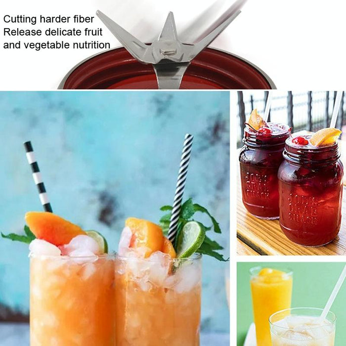 50 Pcs Short Axis Six Leaf Mixing Knife For Juicer Stainless Steel