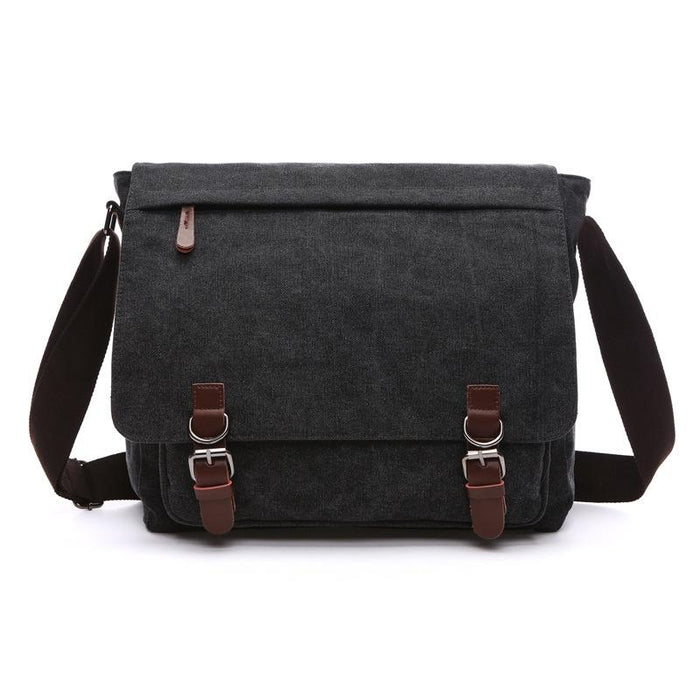 Black Canvas Business Messenger Bag Large