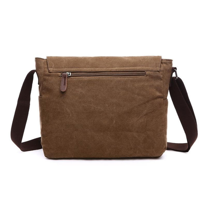 Green Canvas Business Messenger Bag Medium