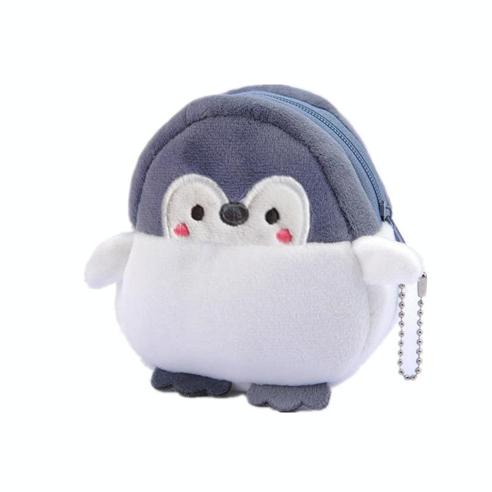 2Pcs Cute Little Penguin Coin Purse Lipstick Data Cable Bag 9X8.5X4Cm