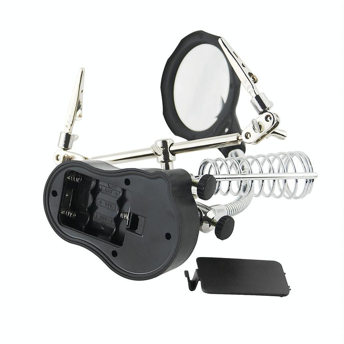 16126-A 3.5X/12X Led Light Stand Type Watch Repair Magnifier With Auxiliary Clip