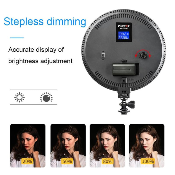 Vl-500T Intelligent Digital Display Circular Led Photography Fill Light