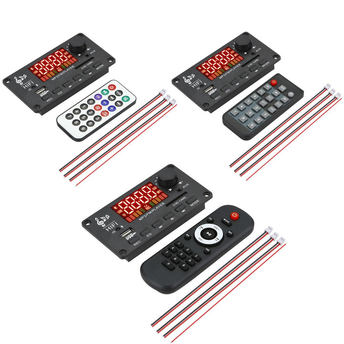 12V 50W Bluetooth Decoding Board For Fm / Call / Recording - Black