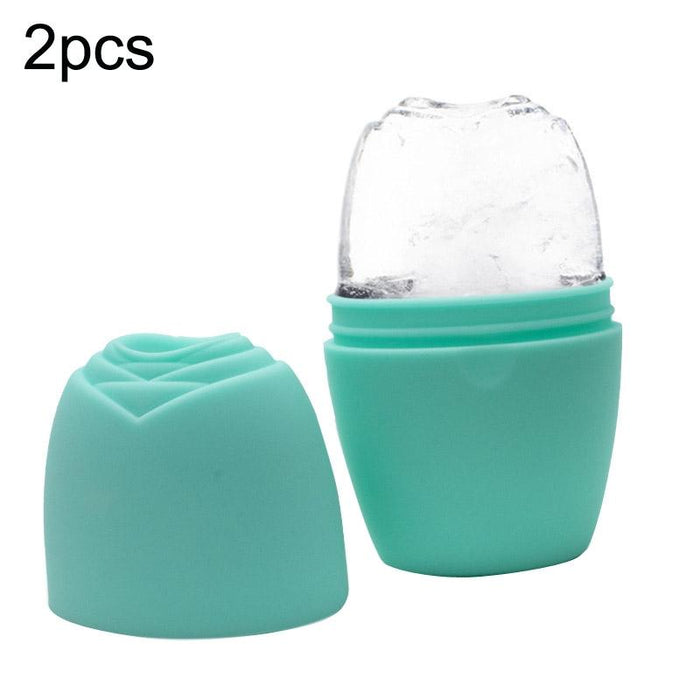 2Pcs L-03-01 Face Ice Apparatus Massage Ice Roller Beauty Makeup Silicone Face Ice Tray