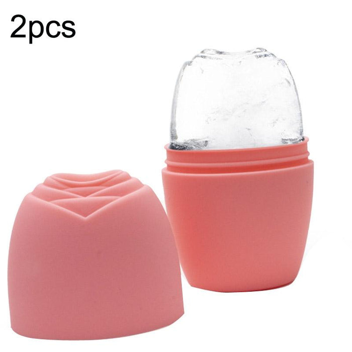 2Pcs L-03-01 Face Ice Apparatus Massage Ice Roller Beauty Makeup Silicone Face Ice Tray