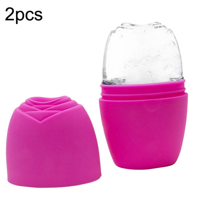 2Pcs L-03-01 Face Ice Apparatus Massage Ice Roller Beauty Makeup Silicone Face Ice Tray