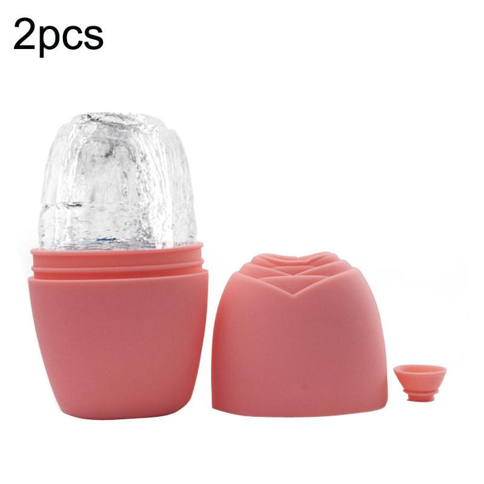 2Pcs L-03-01 Face Ice Apparatus Massage Ice Roller Beauty Makeup Silicone Face Ice Tray