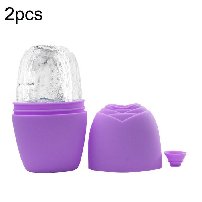 2Pcs L-03-01 Face Ice Apparatus Massage Ice Roller Beauty Makeup Silicone Face Ice Tray
