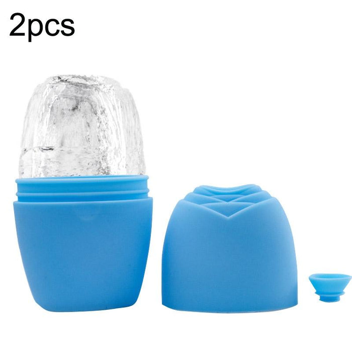 2Pcs L-03-01 Face Ice Apparatus Massage Ice Roller Beauty Makeup Silicone Face Ice Tray