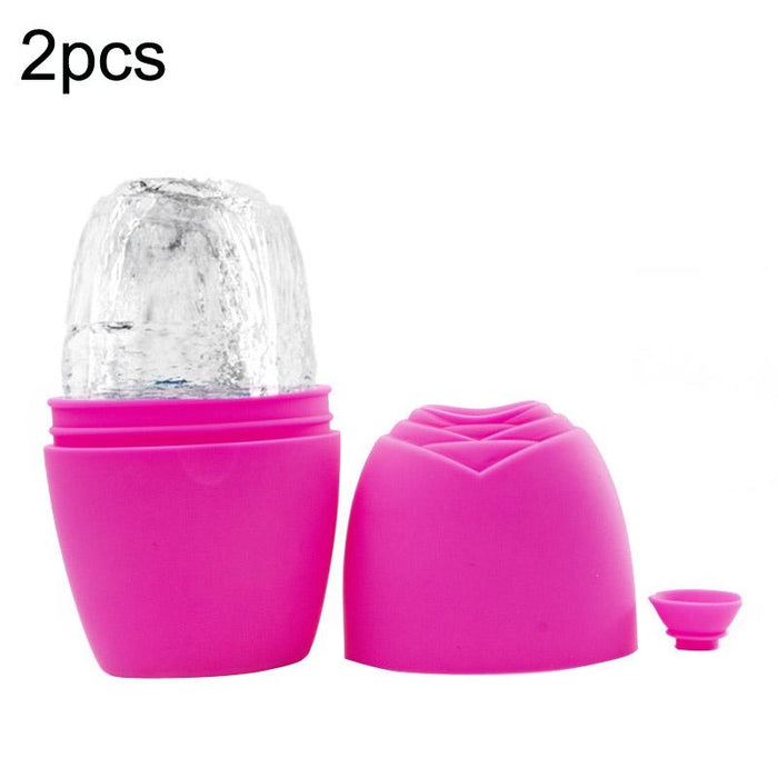 2Pcs L-03-01 Face Ice Apparatus Massage Ice Roller Beauty Makeup Silicone Face Ice Tray