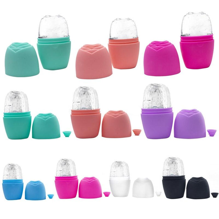 2Pcs L-03-01 Face Ice Apparatus Massage Ice Roller Beauty Makeup Silicone Face Ice Tray