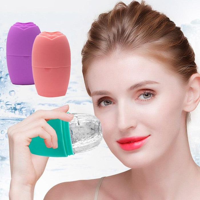 2Pcs L-03-01 Face Ice Apparatus Massage Ice Roller Beauty Makeup Silicone Face Ice Tray