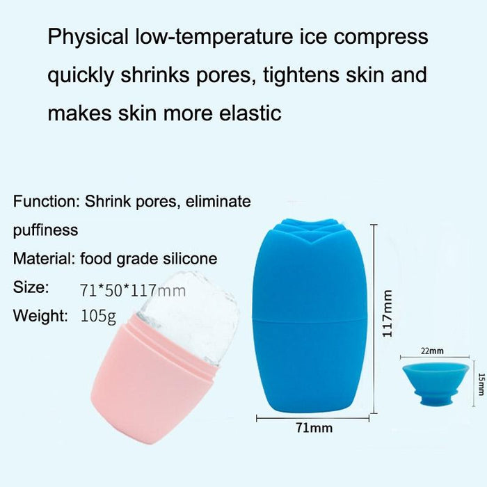 2Pcs L-03-01 Face Ice Apparatus Massage Ice Roller Beauty Makeup Silicone Face Ice Tray