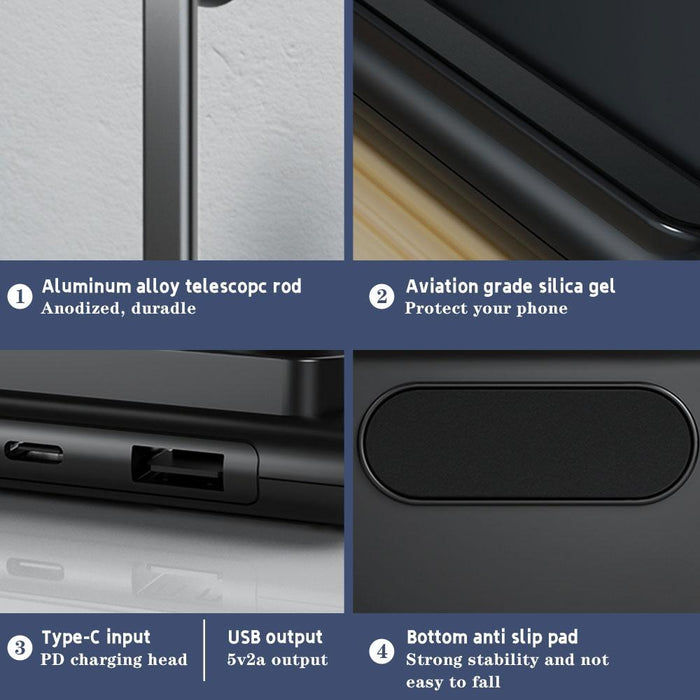 15W Wireless Charging Desk Lamp With Phone Stand & Pen Holder