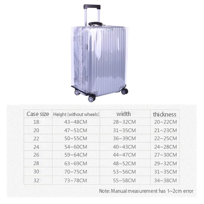 22 Inch Rimless Transparent Waterproof Pvc Trolley Suitcase Dustproof Protective Cover