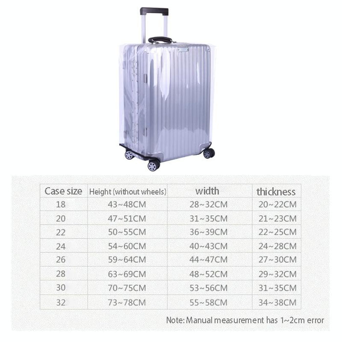 30 Inch Rimless Transparent Waterproof Pvc Trolley Suitcase Dustproof Protective Cover