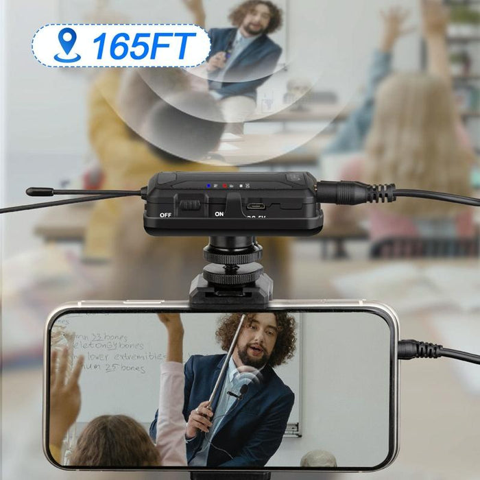 2-In-1 Wireless Lavalier Microphone For Recording And Live Streaming