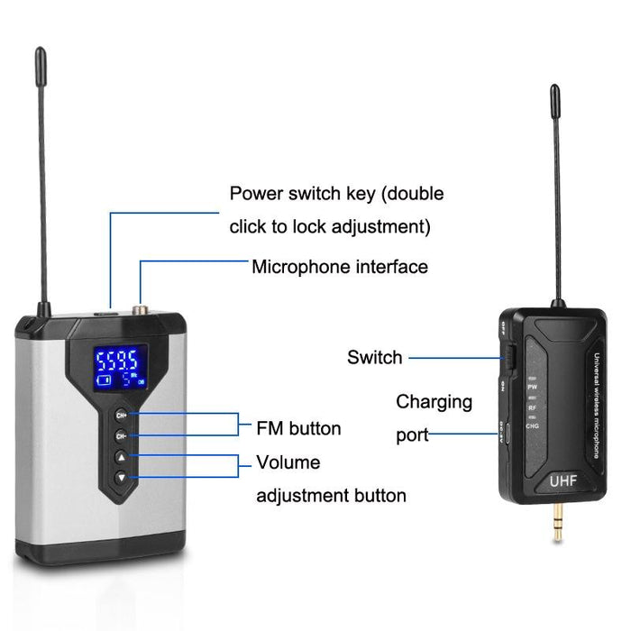 2-In-1 Wireless Lavalier Microphone For Recording And Live Streaming