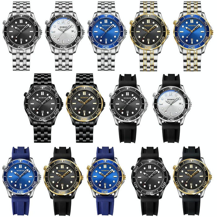 Inter-Gold Black Surface B2820 Luminous 30M Waterproof Men Sports Quartz Watch