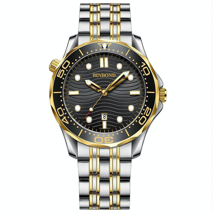 Inter-Gold Black Surface B2820 Luminous 30M Waterproof Men Sports Quartz Watch