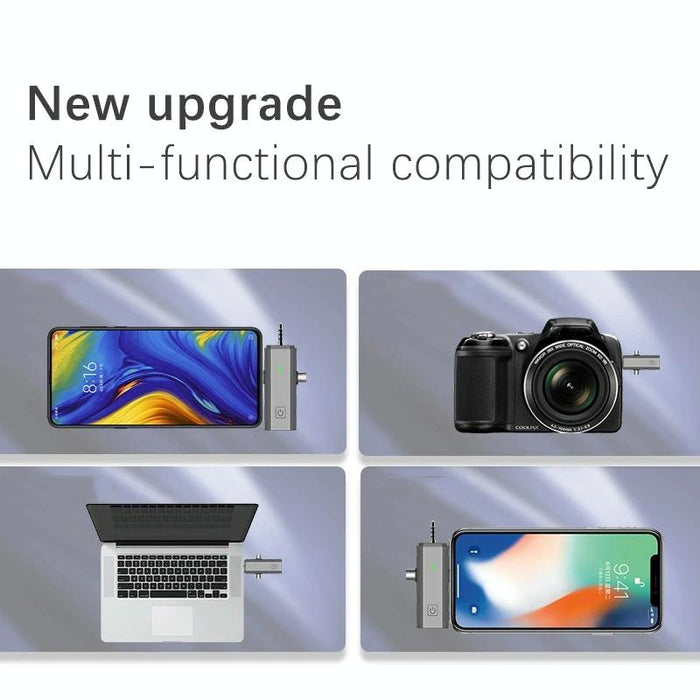 3-In-1 Wireless Lavalier Microphone For Phone & Camera