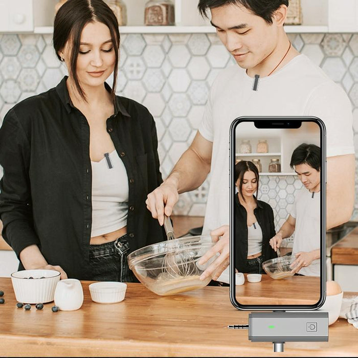 3-In-1 Wireless Lavalier Microphone For Phone & Camera