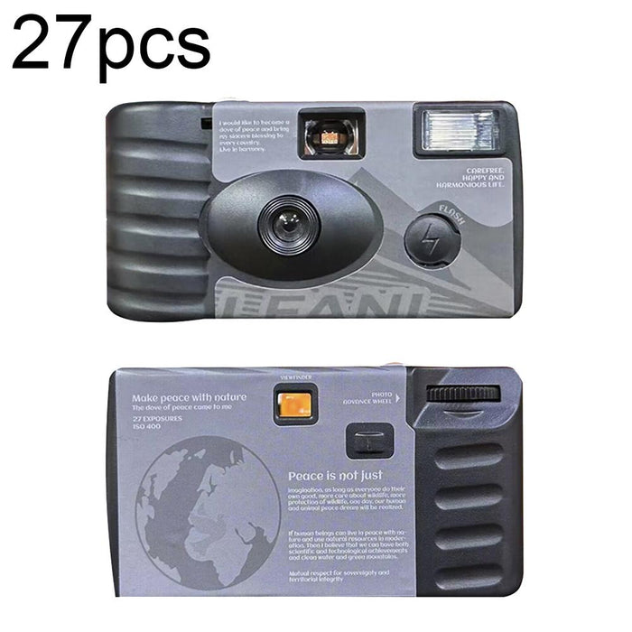 27Pcs Retro Film Camera Waterproof Cartoon Decorative Stickers Without Camera