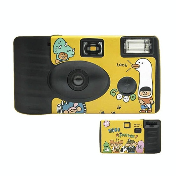 27 Pcs New Year Retro Film Camera Waterproof Cartoon Decorative Stickers Without Camera
