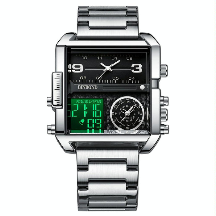 B3332 Square Multifunctional Sports Quartz Waterproof Watch