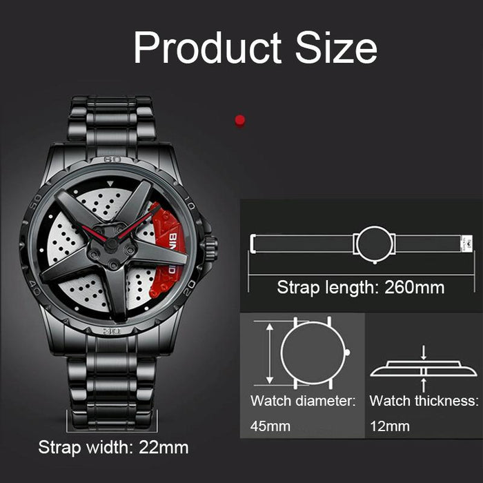D002 Car Hub Dial Multifunctional Waterproof And Wear-Resistant Men Watch