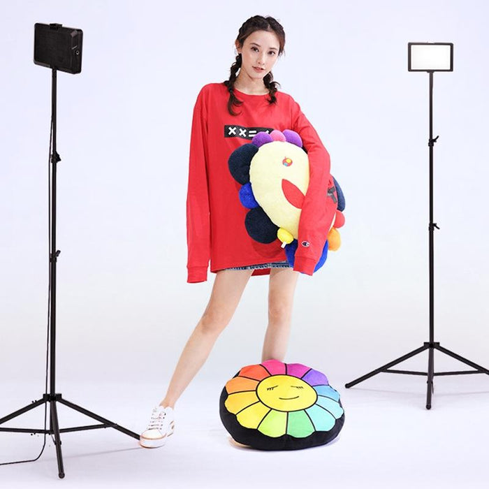 8 Inch 3200-5500K Three-Colour Temperature Photography Flat-Panel Live Fill Light - 2.1M Bracket & Bluetooth Rc