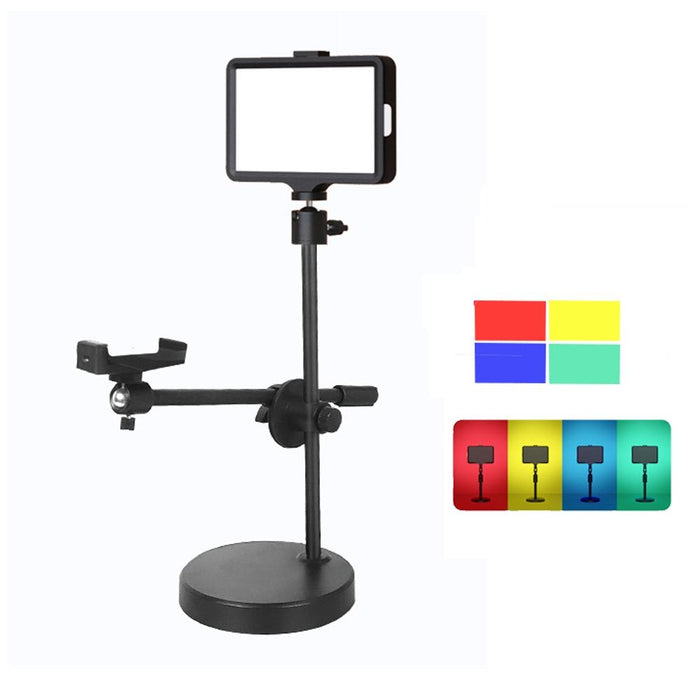 8 Inch 3200-5500K Three-Colour Temperature Photography Flat-Panel Live Fill Light - Overhead Bracket