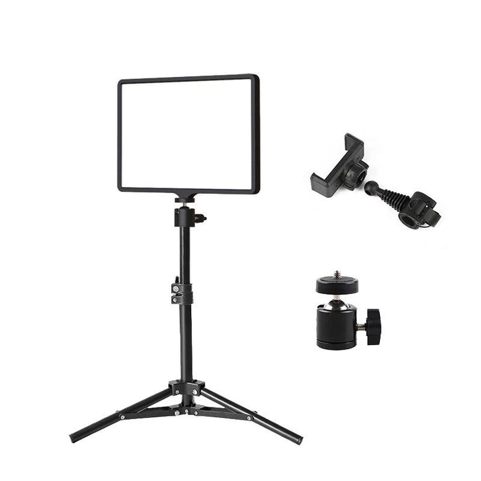 10 Inch 3000-6500K Three-Colour Temperature Photography Flat-Panel Live Fill Light - 0.5M Bracket