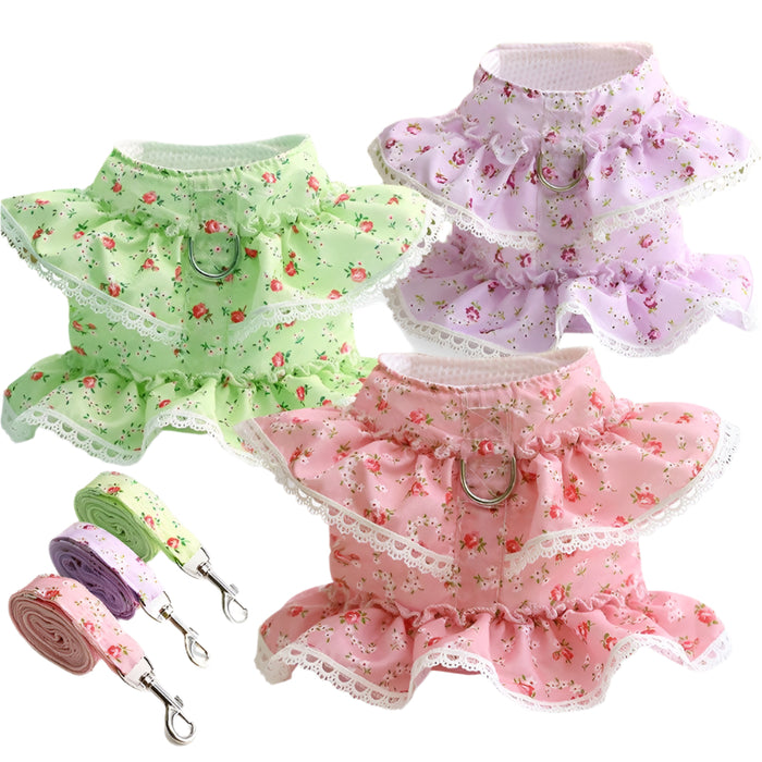 Lace Vest Harness Leash For Pets Size L