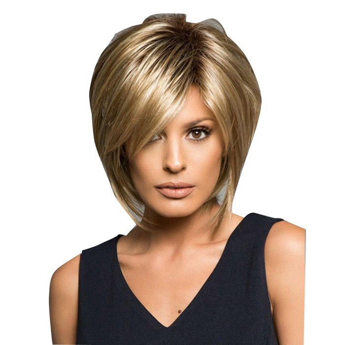 Silk Curly Short Hair Wig Light Gold For Women