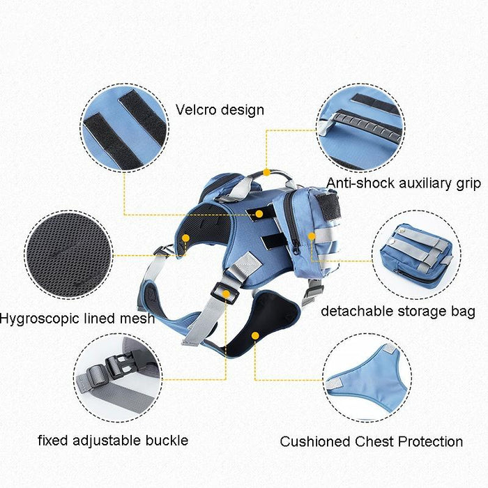 Detachable Dog Chest Strap With Backpack Size L