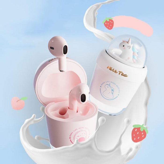 Y05 Cartoon Water Cup Shape Bluetooth 5.0 Earphones Semi-In-Ear Hd Call Wireless Bluetooth 5.0 Earphones
