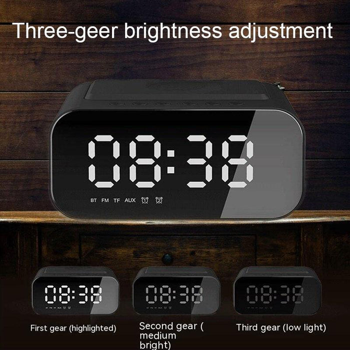 15W Led Clock Wireless Charging Bluetooth Speaker Multifunctional Smart Mirror Alarm Clock Audio