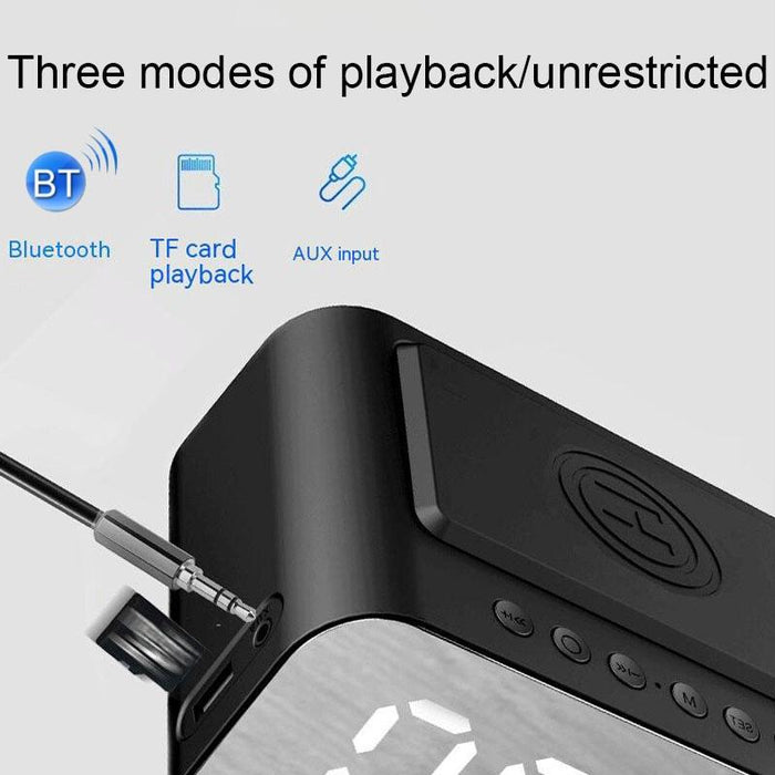15W Led Clock Wireless Charging Bluetooth Speaker Multifunctional Smart Mirror Alarm Clock Audio
