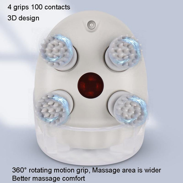 Electric Head Massager With Hot Compress & Vibration Waterproof English Version