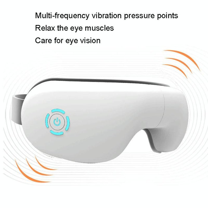 Intelligent Wireless Eye Massager With Vibration & Hot Compress White