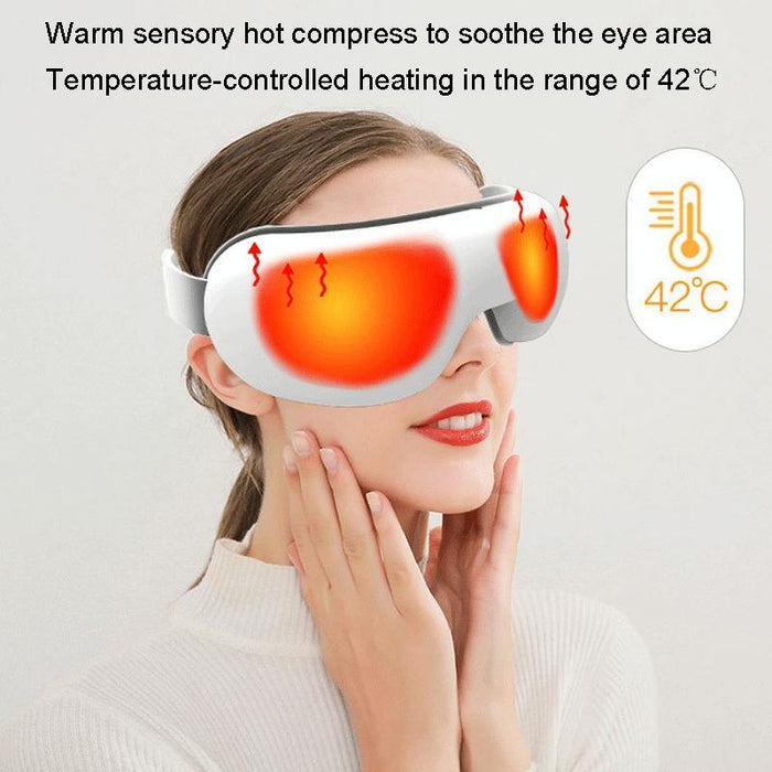 Intelligent Wireless Eye Massager With Vibration & Hot Compress White