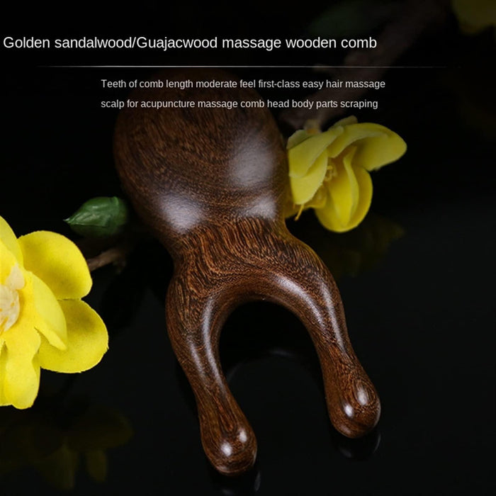 Solid Wood Massage Eye Scraping & Nose Massage Gold Sandalwood Random Colour