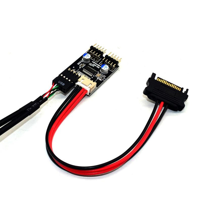 Usb 2.0 9Pin To Dual 9Pin Header Hub Adapter