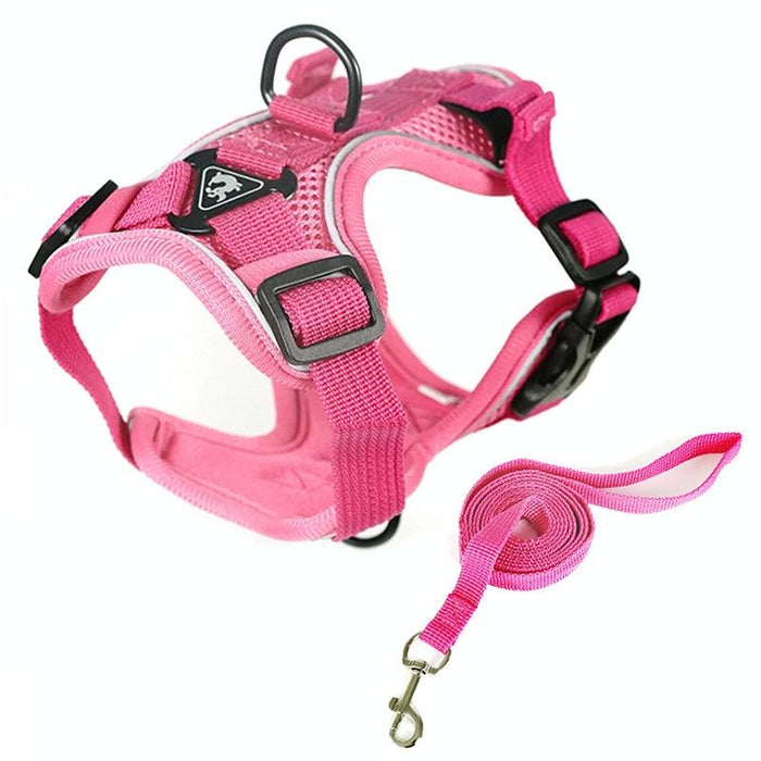 Reflective Pet Harness Set With Traction Rope Size L